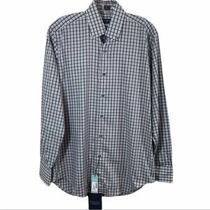 Peter Millar Button Down Shirt, Long Sleeve, Gingham Plaid, Size S